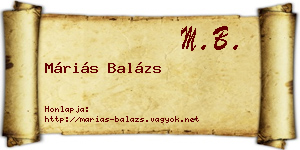 Máriás Balázs névjegykártya